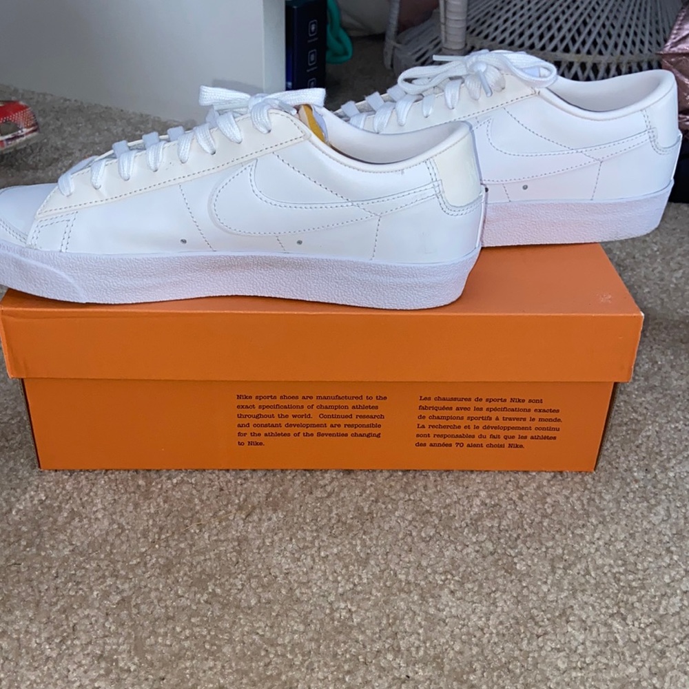 White Nike Low Blazers